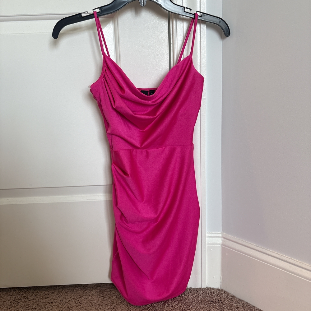 Windsor Fuchsia Draped Mini Dress